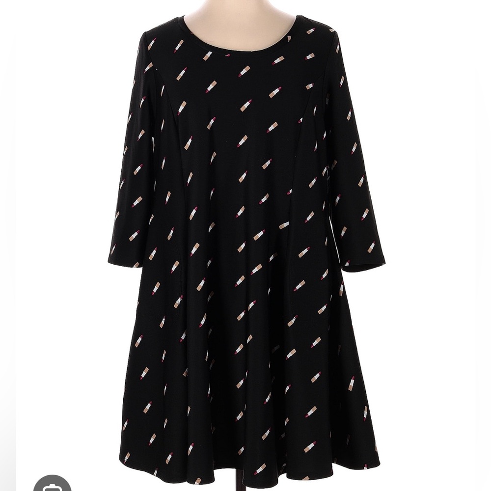 Ashley Nell Tipton Lipstick Print Swing Dress